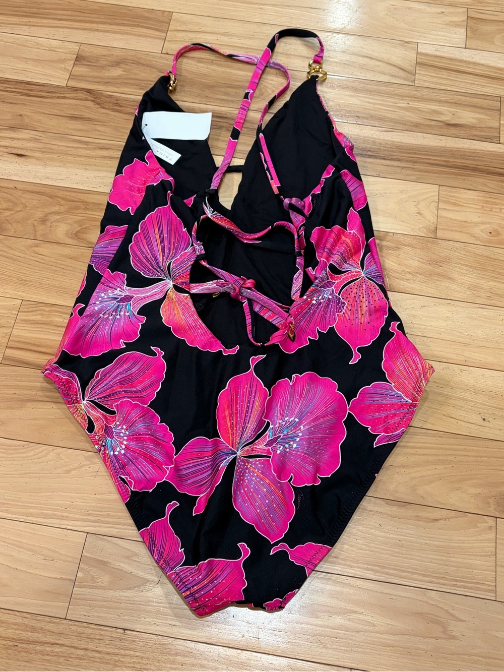 NWT Trina Turk Women’s Fleury Plunge Maillot Floral One Piece Swimsuit - Size 14 - Picture 2 of 7